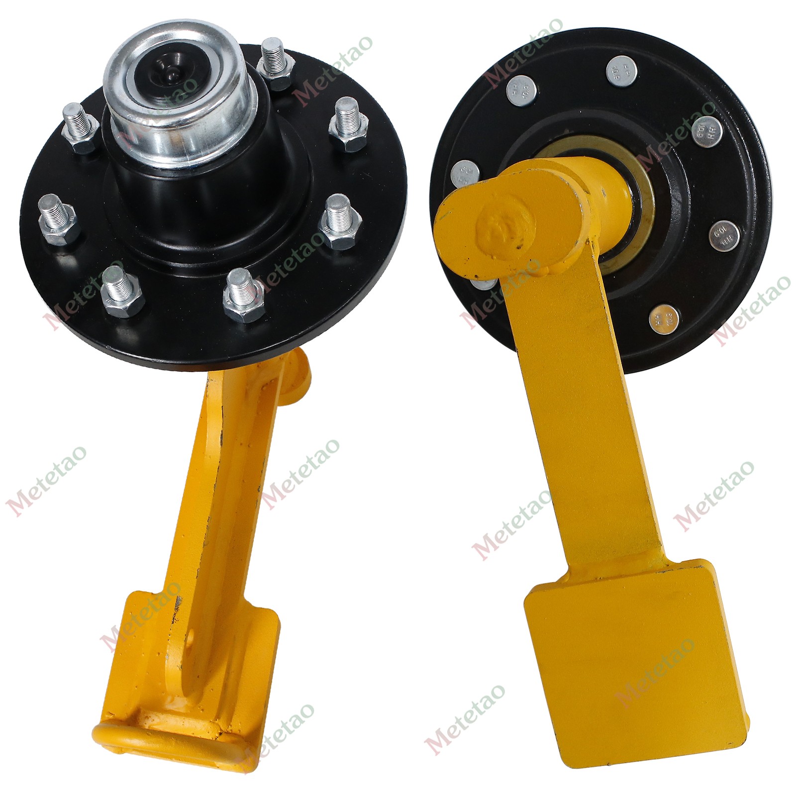 2Pack Shipping Container Wheels 8×6.5 Lug Wheels Kit with Ratchet Strap US