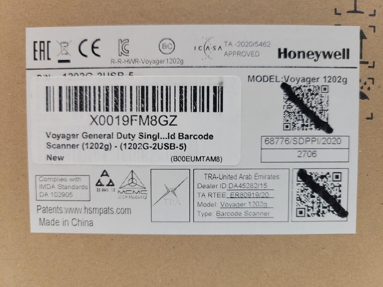 Honeywell Voyager 1202G Wireless Barcode Scanner – Black (1202G-2USB-5-N) – NEW