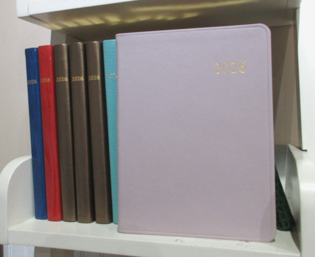 2026 Leather Datebook Desk Diary Planner Cover Graphic Image Lilac