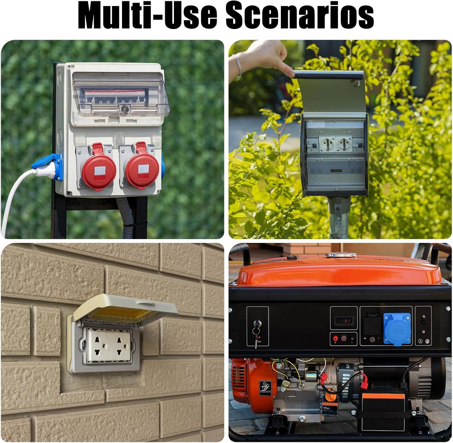 4 Pcs Rv Generator Adapter Cord Kit, 14-50P/5-15P/L14-30P/L5-30P to Tt-30R, 50A