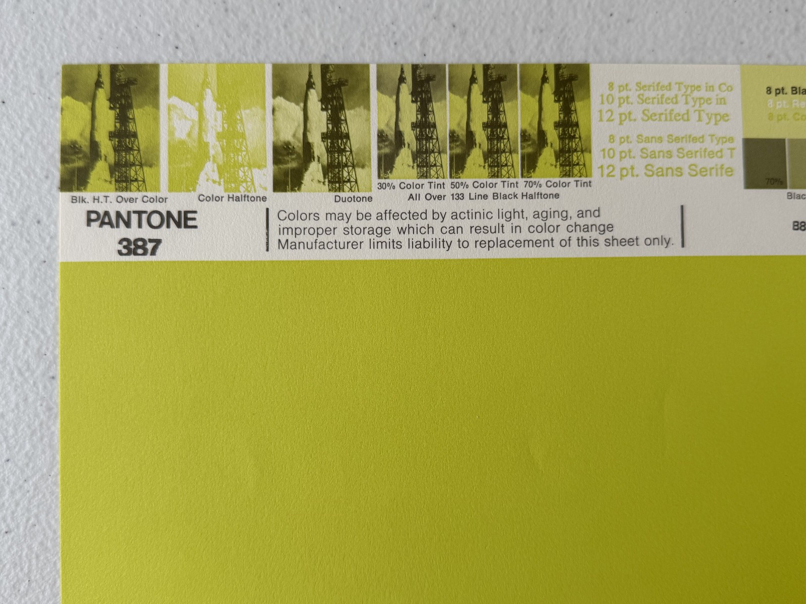 Pantone Vintage Poster [Green/Chartreuse/Olive] Uncoated Sheet by Leteraset