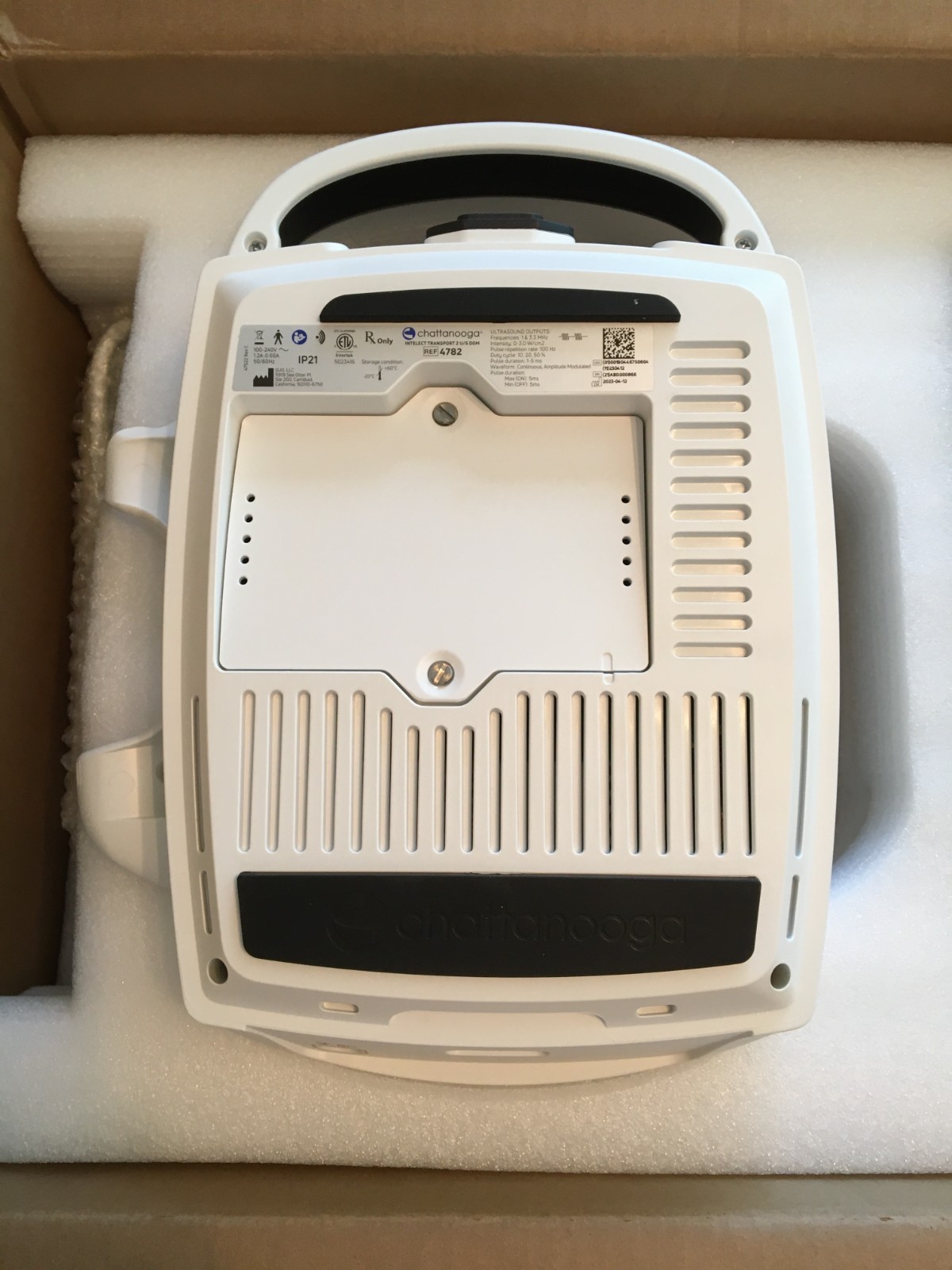NEW Chattanooga Intelect Transport 2 Ultrasound, Model 4782, w/1 YEAR CAL CERT!