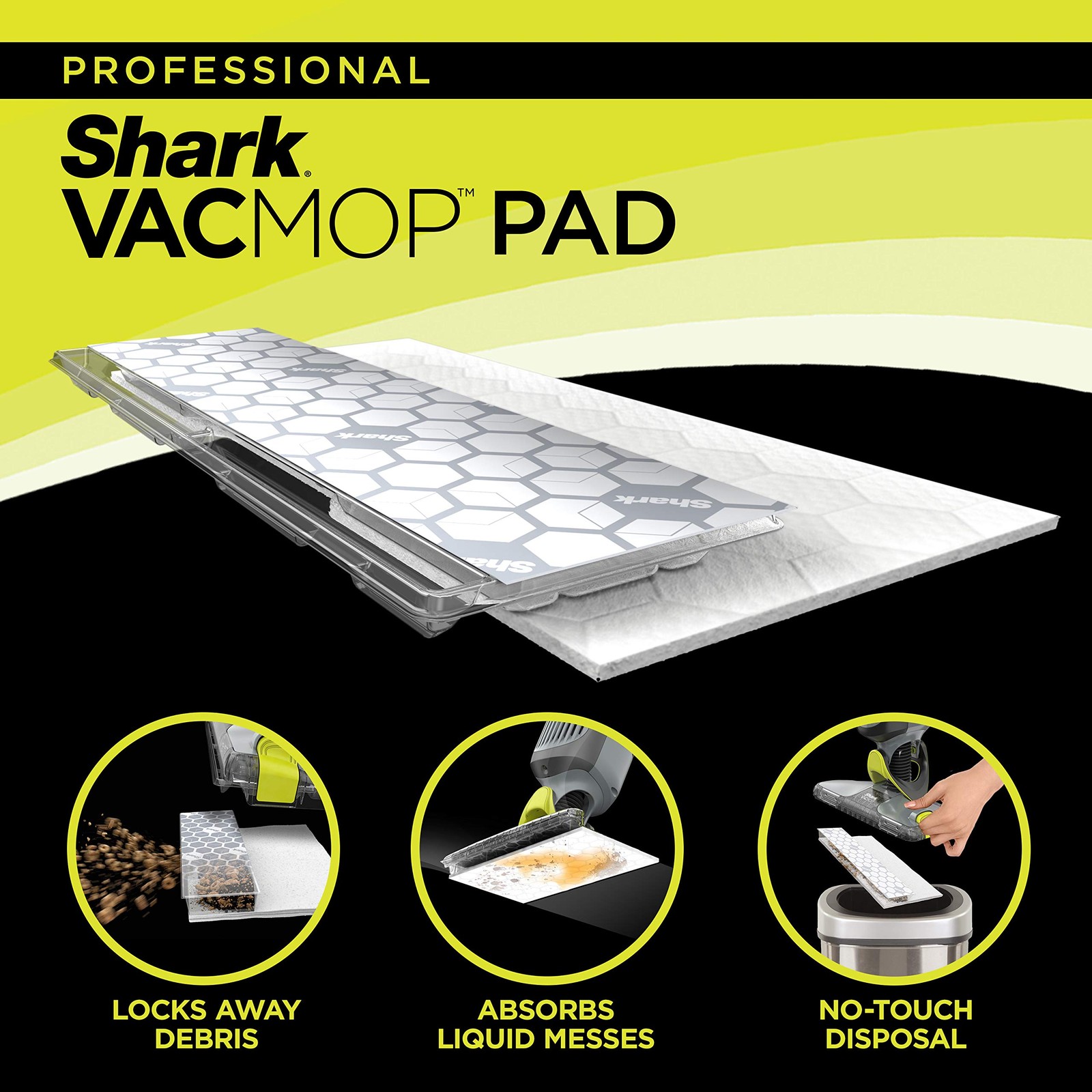 Shark VACMOP Disposable Hard Floor Pad Refills, 46 Count (Pack of 1), White