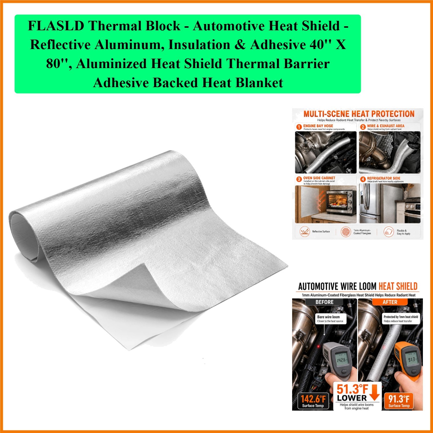 Thermal Block – Automotive Heat Shield – Reflective Aluminum, Insulation & Ad…