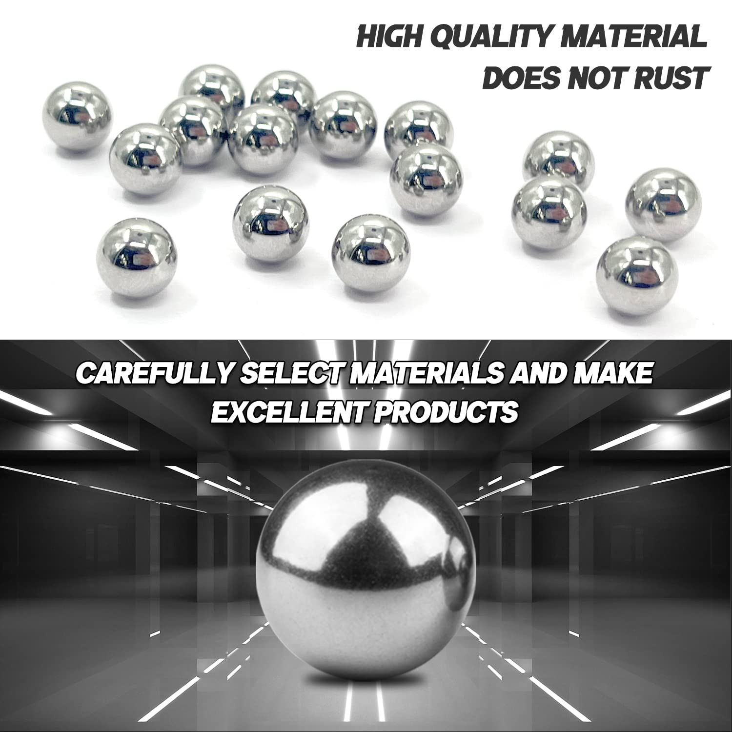 500 Pcs 0.3″Inch Steel Ball Bearing 8Mm Precision Bearings 5/16 Inch