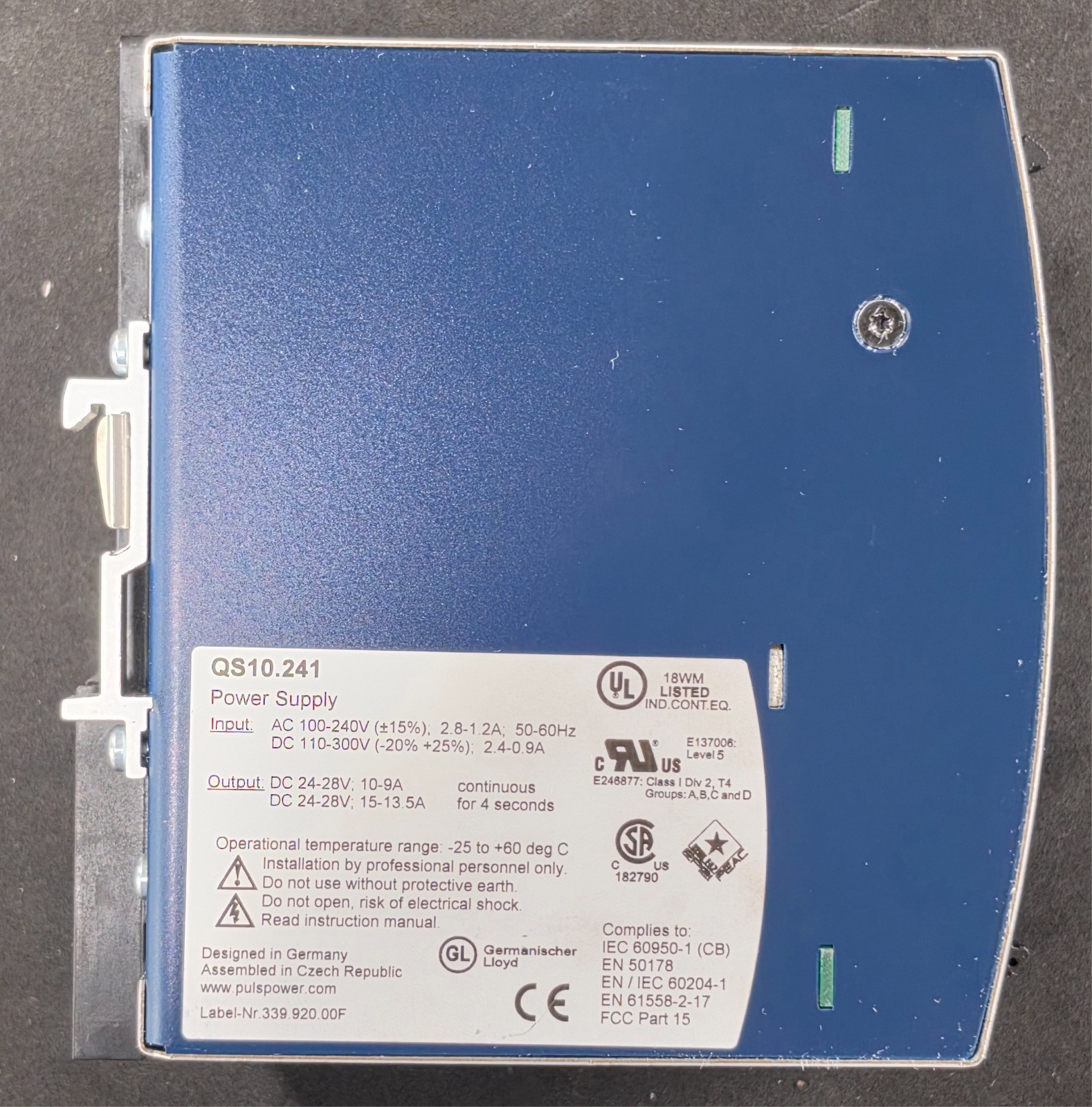 PULS QS10.241 Dimension Q Series Industrial Power Supply