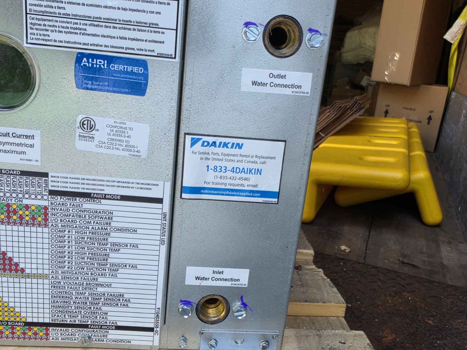 Daikin Water Source Heat Pump Vertical Compact 115V 1Ph