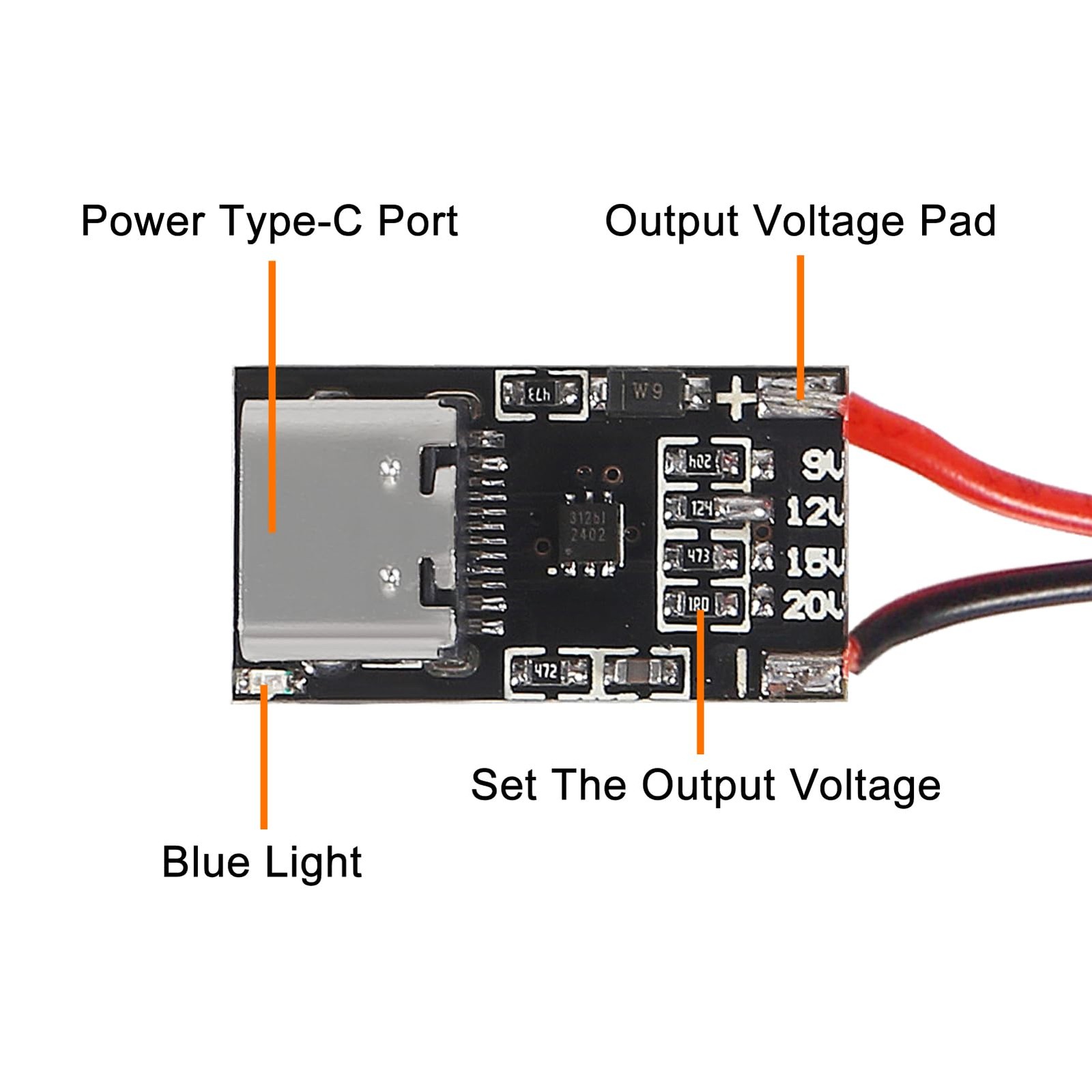 5PCS Type-C PD3.0 QC Trigger Board USB-C 5V-20V 5A Fast Charging Power Module
