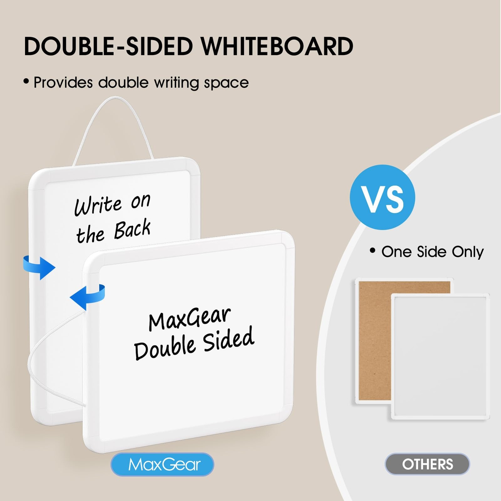 MaxGear Small Dry Erase Board 8.5×11 Inches, Double Sided 8.5″ x 11″, White