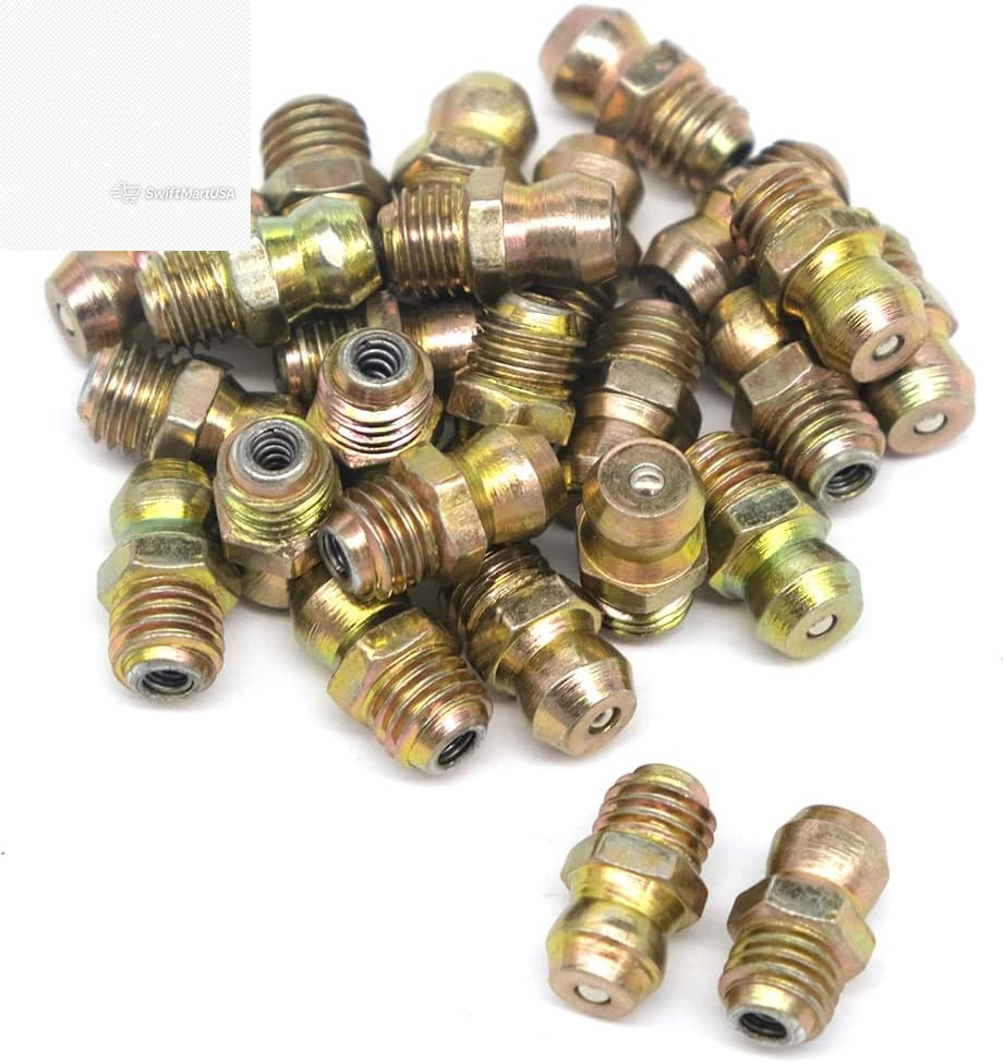 25 Pcs/Set 1/4-28 SAE-LT Copper Taper Thread Grease Zerk Nipple Fitting (Straigh