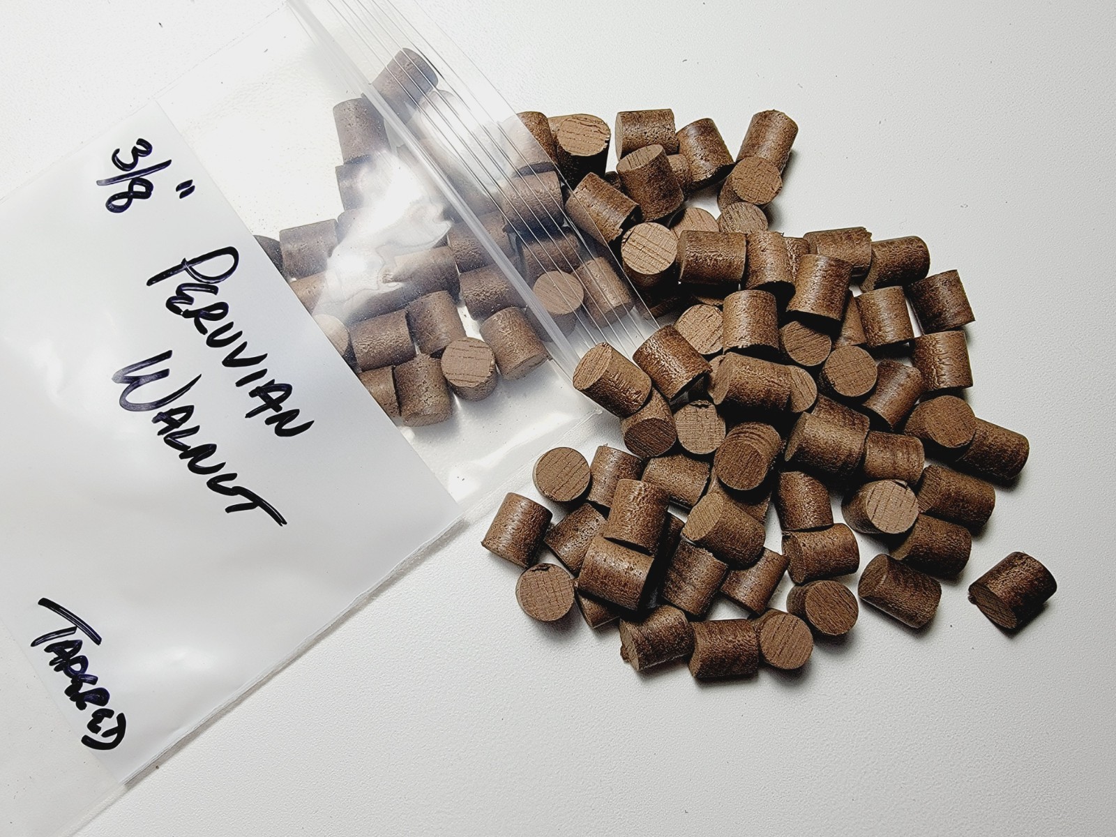 Peruvian Walnut Tapered Wood Plugs, 1/4″, 3/8″, 1/2″, 3/4″ diameters