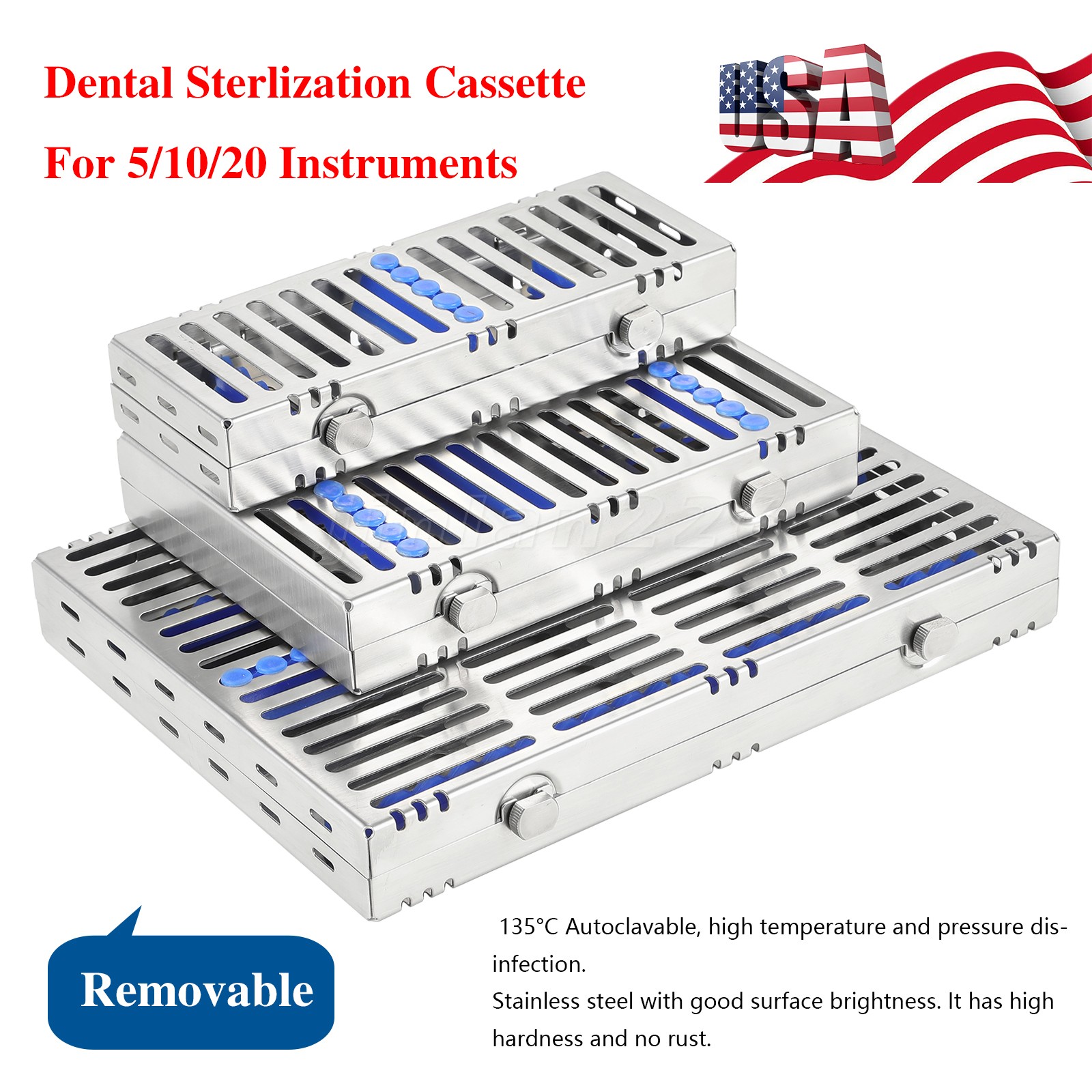 Stainless Sterilization Cassette cassette Signature 5 10 20 Instrument Capacity