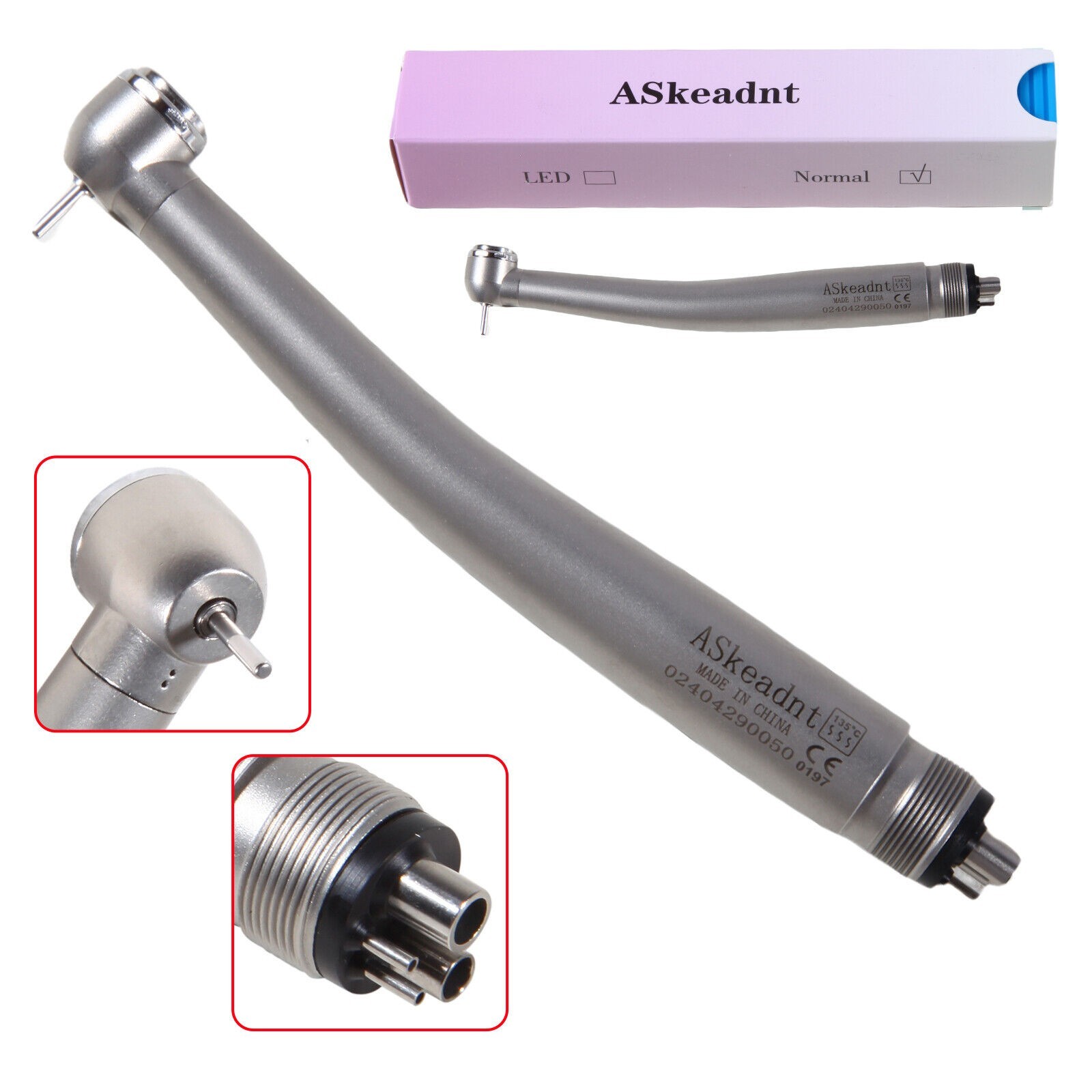 5x Dental High Speed Handpiece Push Button head 4 Hole NSK Style ADA4 Turbine M4