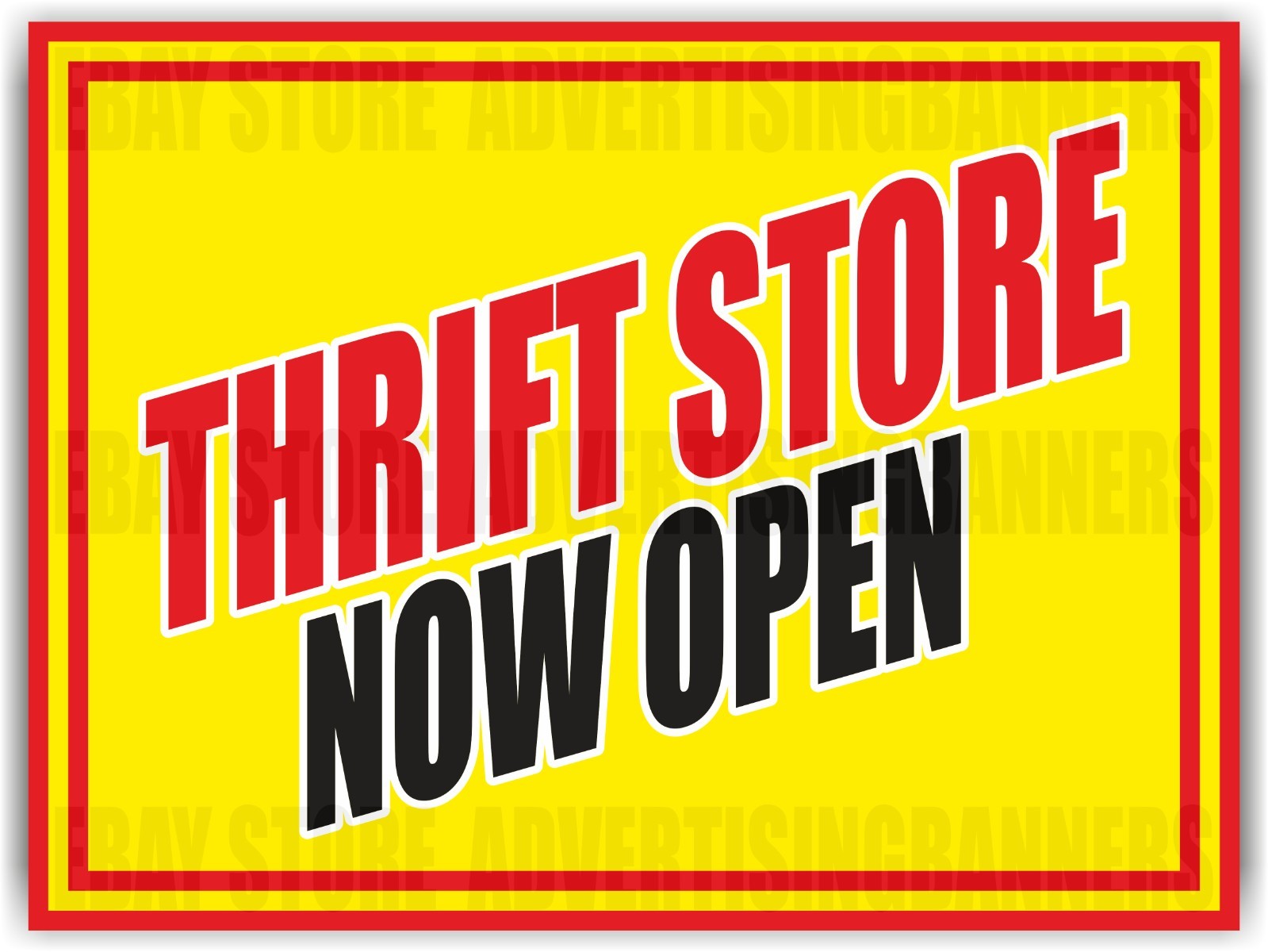 THRIFT STORE NOW OPEN Yard Sign with H-Stakes Big Discount Clearance Resale Shop