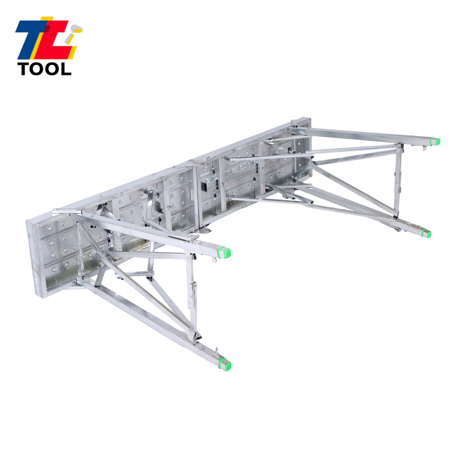 Folding Scaffolding 1.6m Adjustable Lift Height Work Platform Scaffold Aluminum