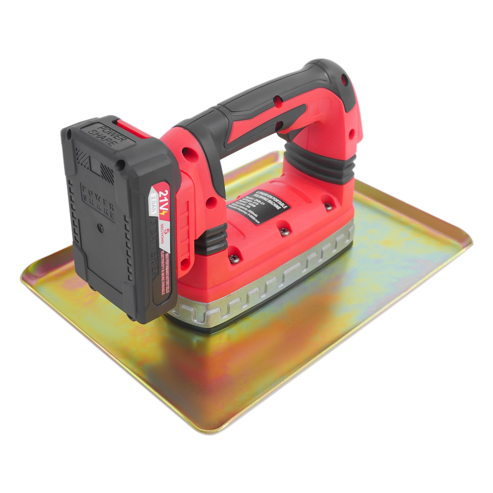 Cordless Concrete Flat Plate Vibrator – Lightweight & Efficient Troweling Tool.