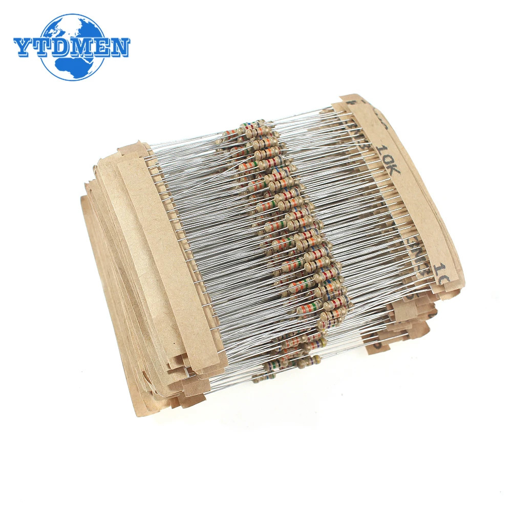 560PCS 1/4W 0.25W Resistor Kit 56 Values 1Ω-10MΩ Ohm 5% Tolerance Carbon Film