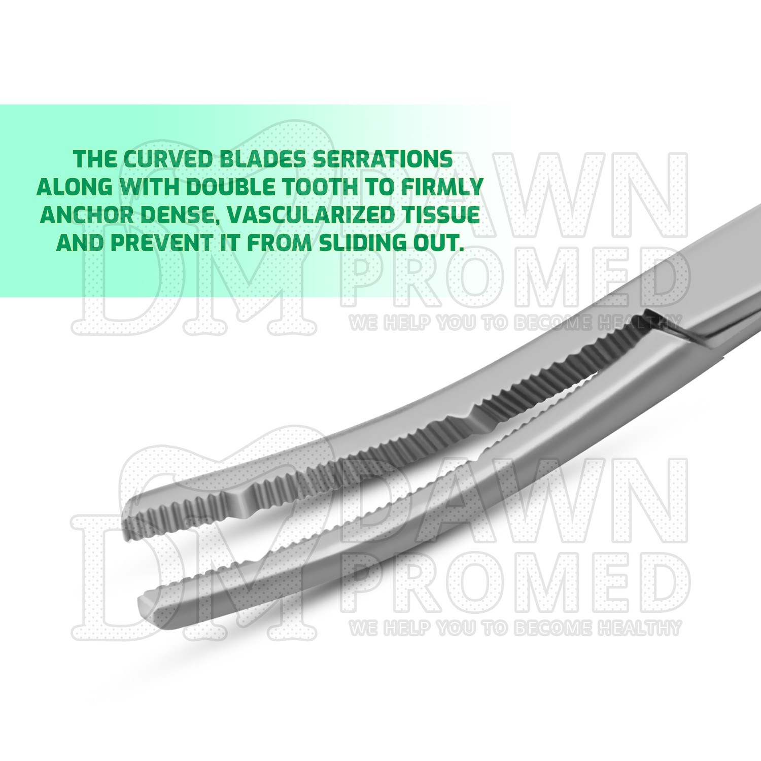 3 Heaney Hysterectomy Forceps Curved 8.5″ Double Tooth OB/GYN Inst German Grade