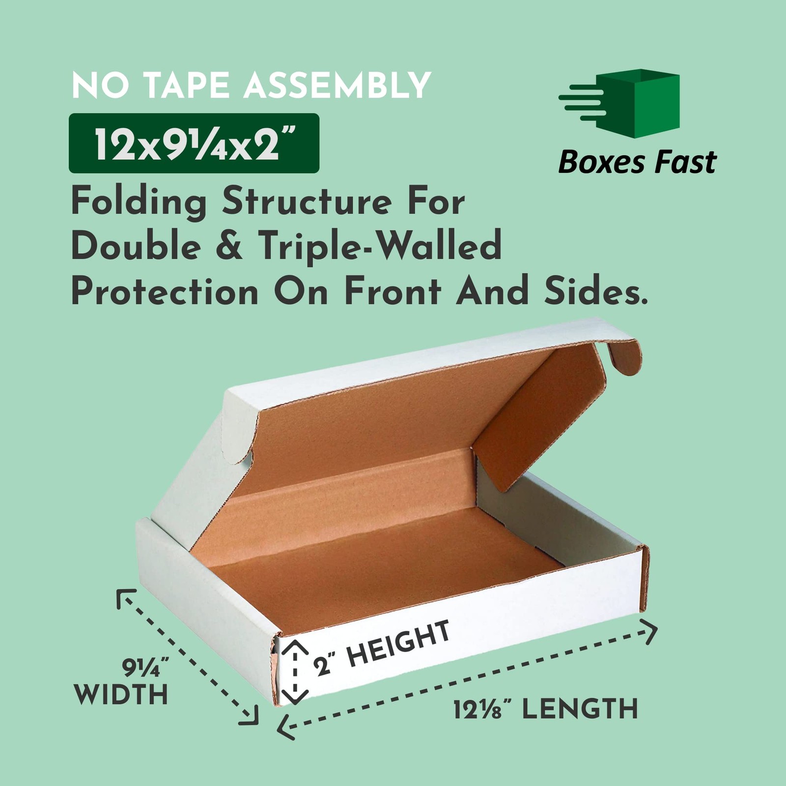 BFMFL1292 Deluxe Literature Cardboard Mailers, 12 1/8 x 9 1/4 x 2 Inches, Cor…