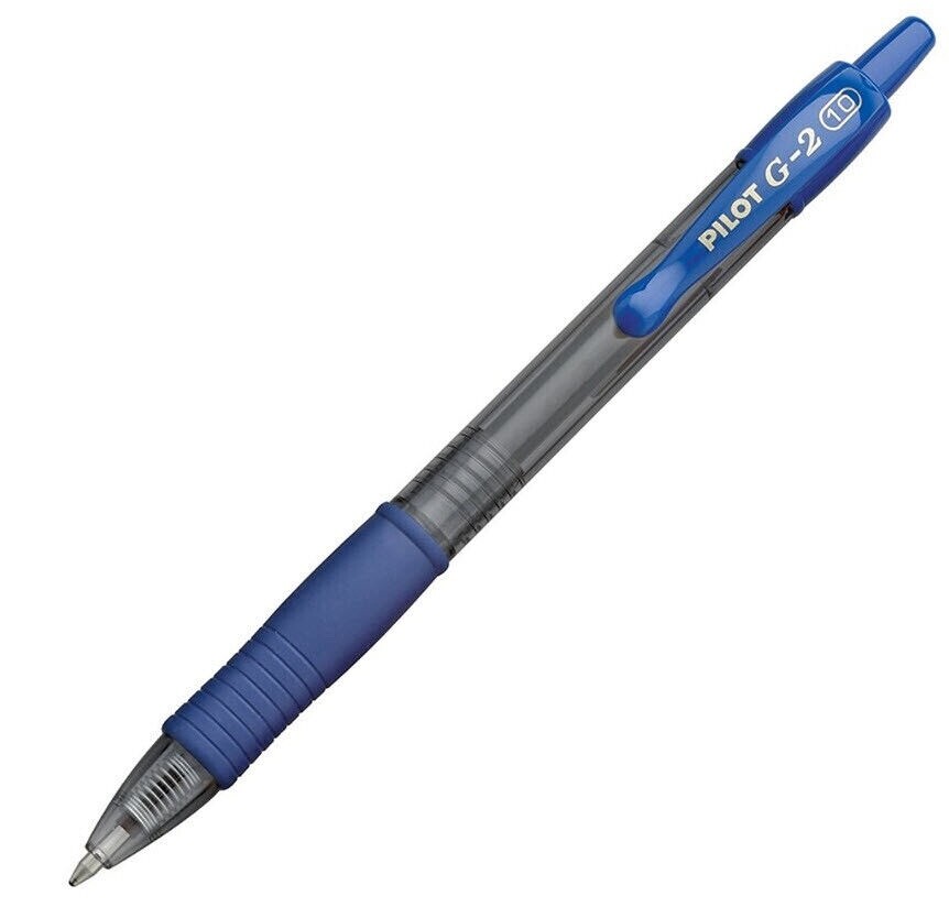 Pilot G2 Retractable Premium Gel Ink Roller Ball Pens 1.0 Bold Blue 12 Count