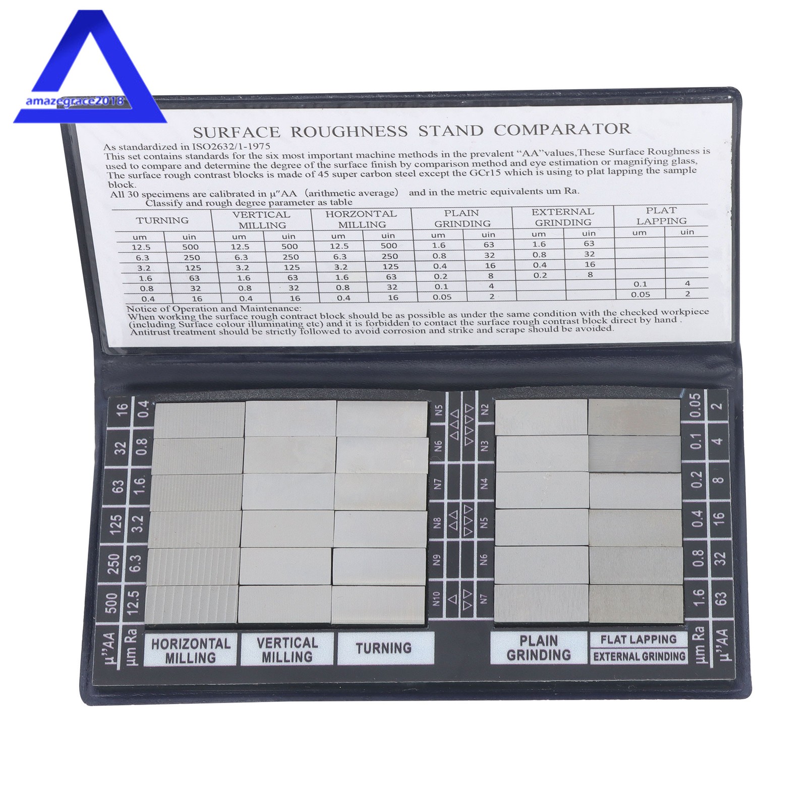 Surface Roughness Standards Finish Comparator 30 Specimens With Ra0.05-12.5mm