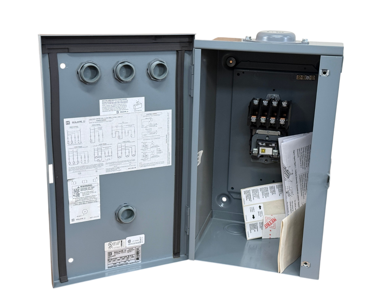 SQUARE D 8903LH40V02 30A 4-POLE 600V TYPE L ELECTRICALLY HELD LIGHTING CONTACTOR