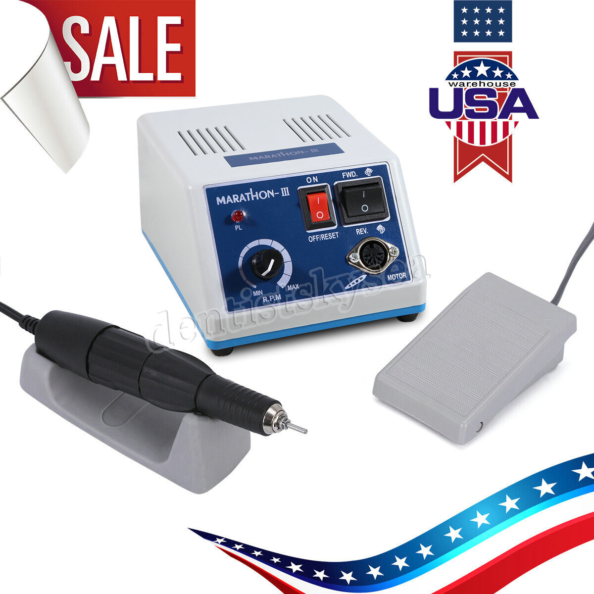 Dental Lab Marathon Electric Micromotor Polishing Unit / 35K rpm Motor Handpiece