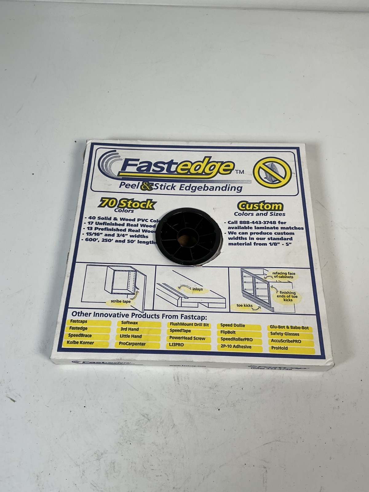 FastCap FastEdge Peel & Stick Edge Tape 15/16″ x 250′ Roll White