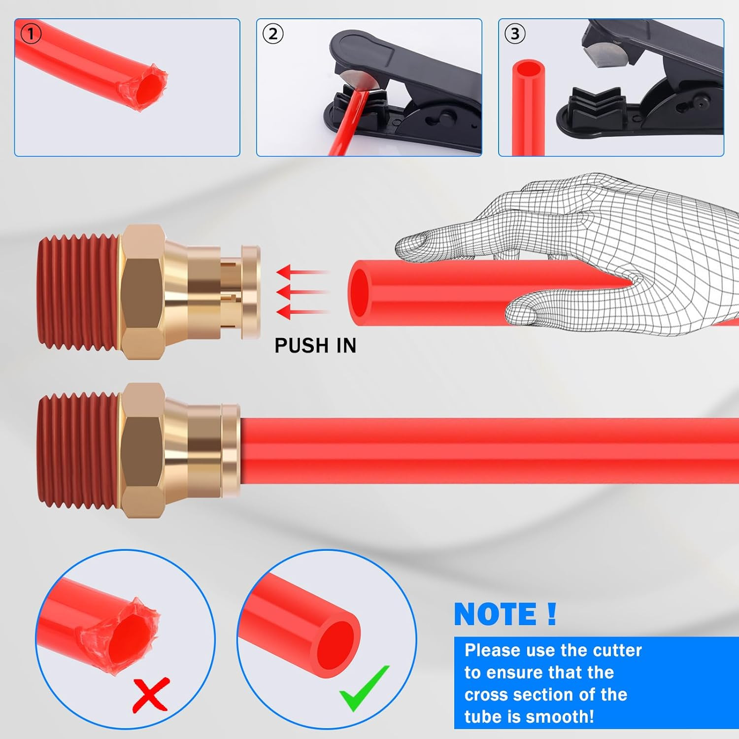 100 FT 3/8″ DOT Air Line Red 3/8 PA12 Nylon Pneumatic Tubing 30.5 Meter 3/8 Inch