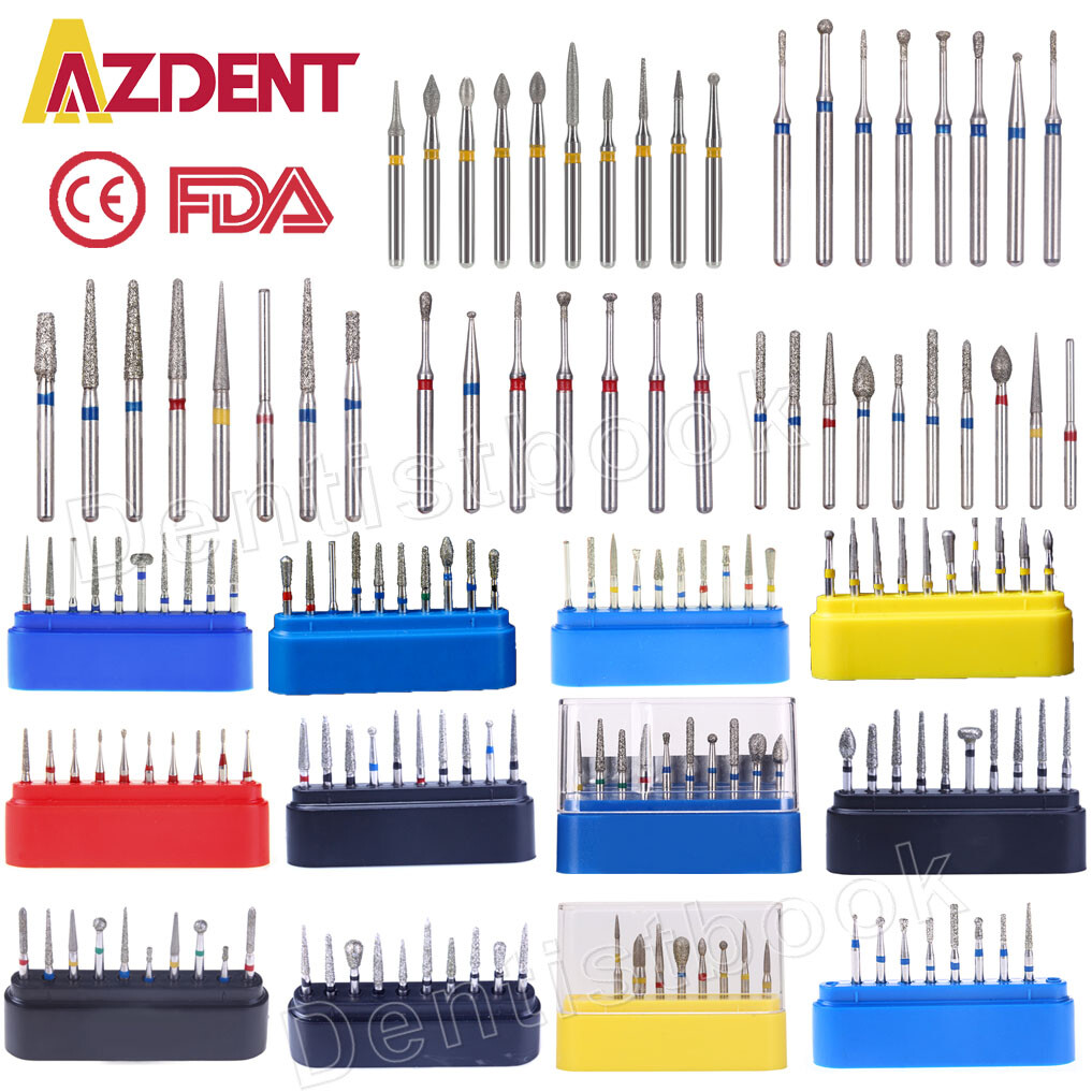 AZDENT Dental Diamond FG Burs Dills Composite/Polishing For High Speed Handpiece