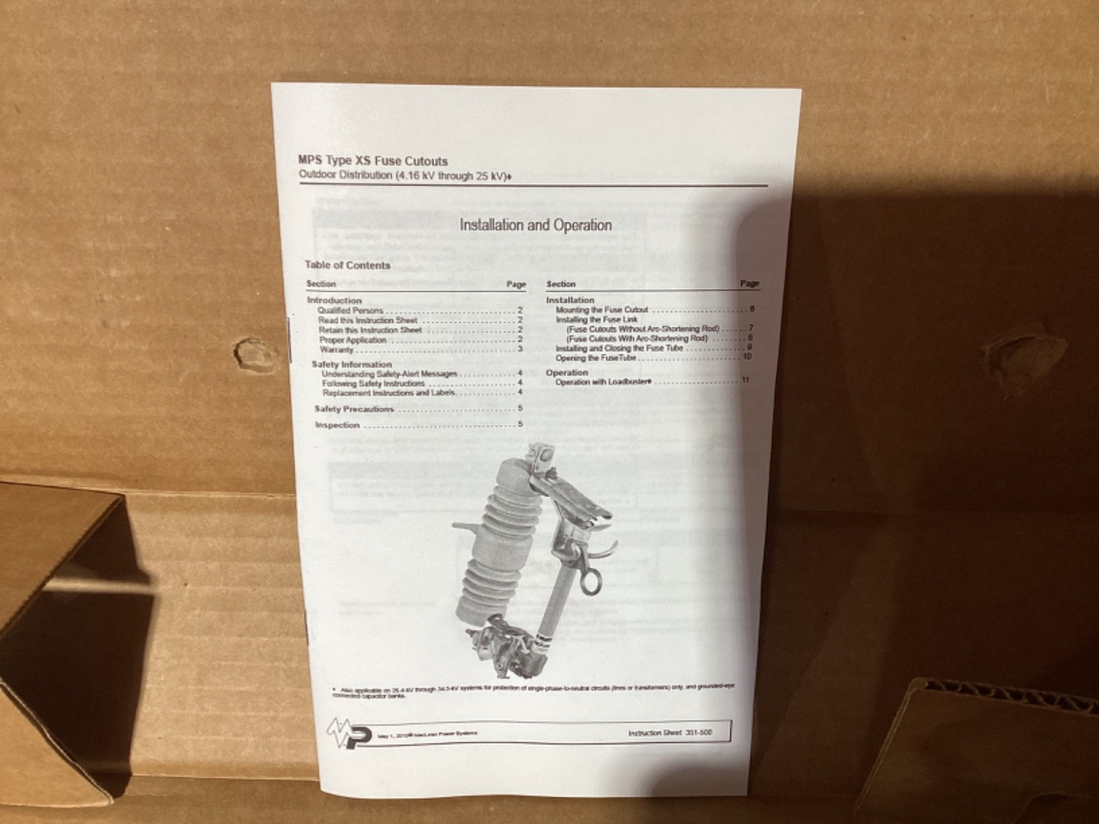 S&C Fuse Cutout Type XS Overhead Pole Top Style 110Amp 14.4KV