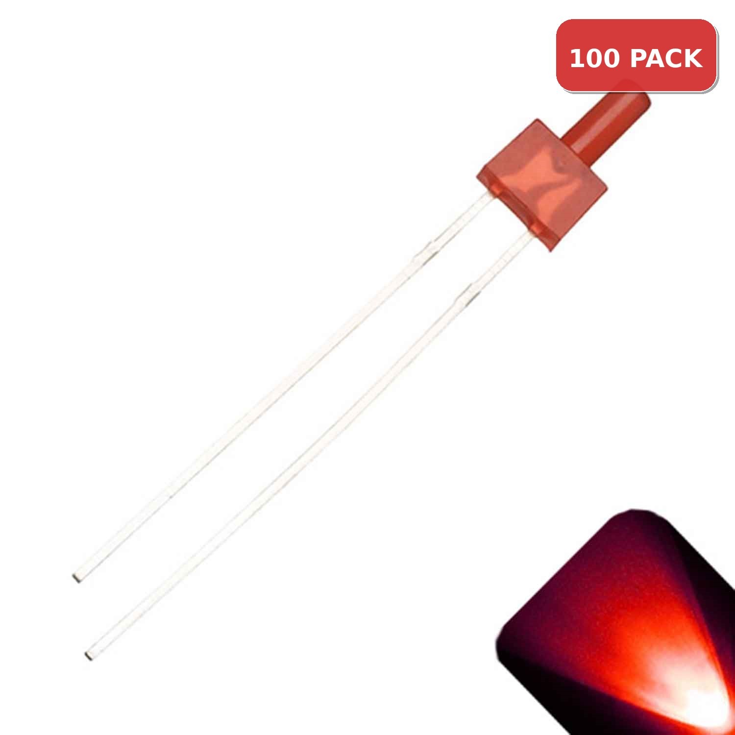 100 x 2mm Tower Red Diffused LED Super Bright Lighthouse LEDs Model Building Sca