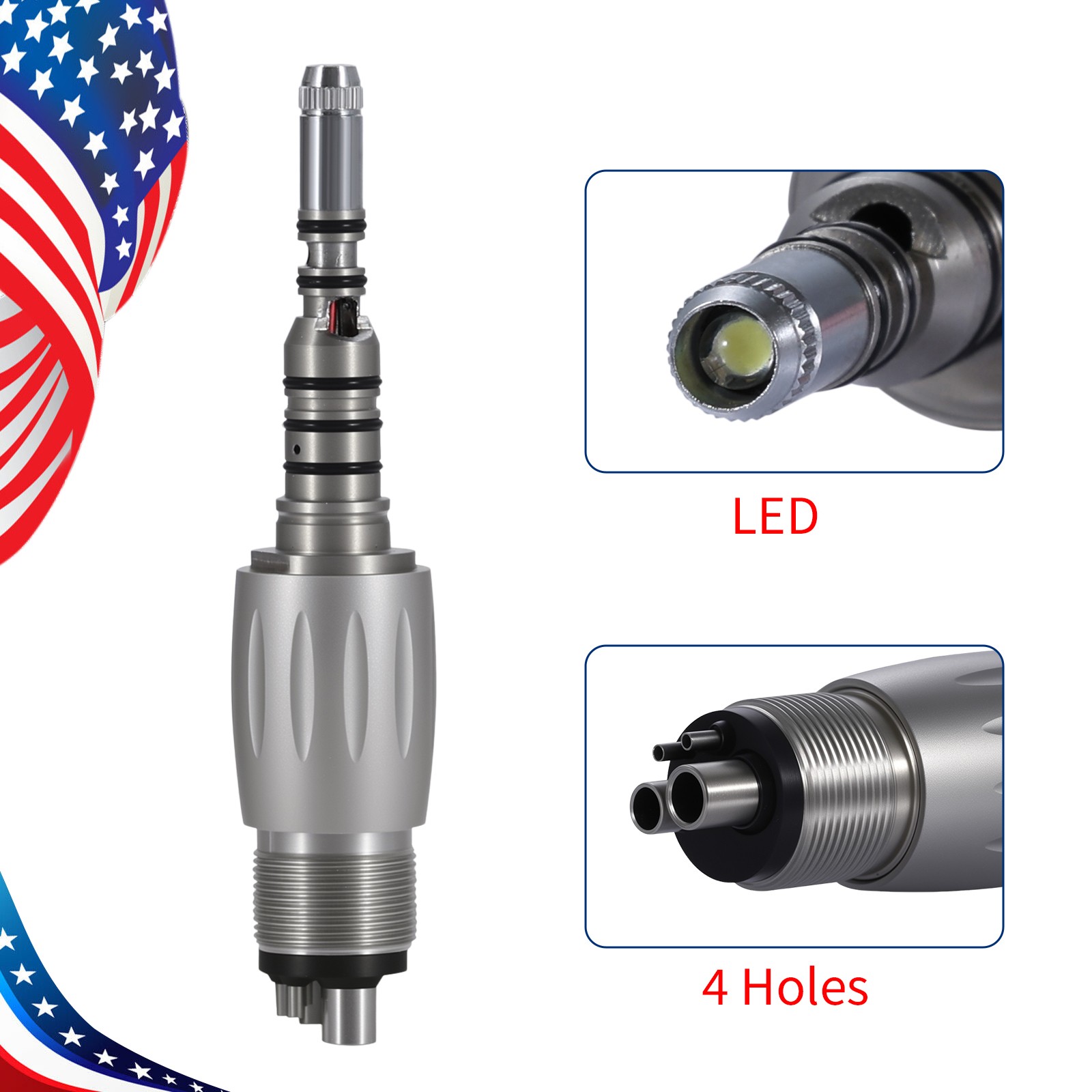 Dental slow low Speed handpiece kit straight nosecone+air motor 4 hole nsk style
