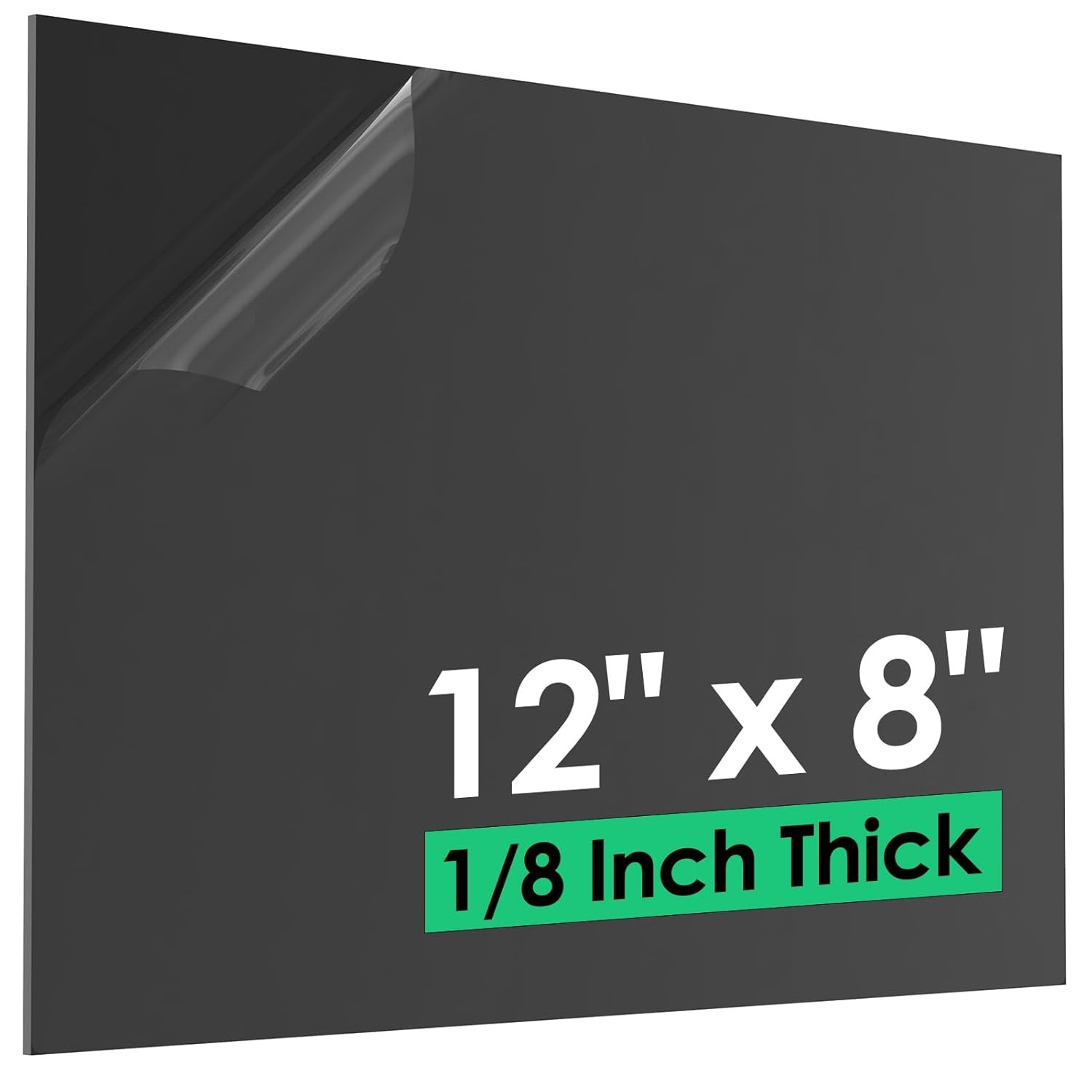 ABS Plastic Sheet 1/8 Inch Thick (3mm) – 12″ x 8″, Black Waterproof Rigid Ther