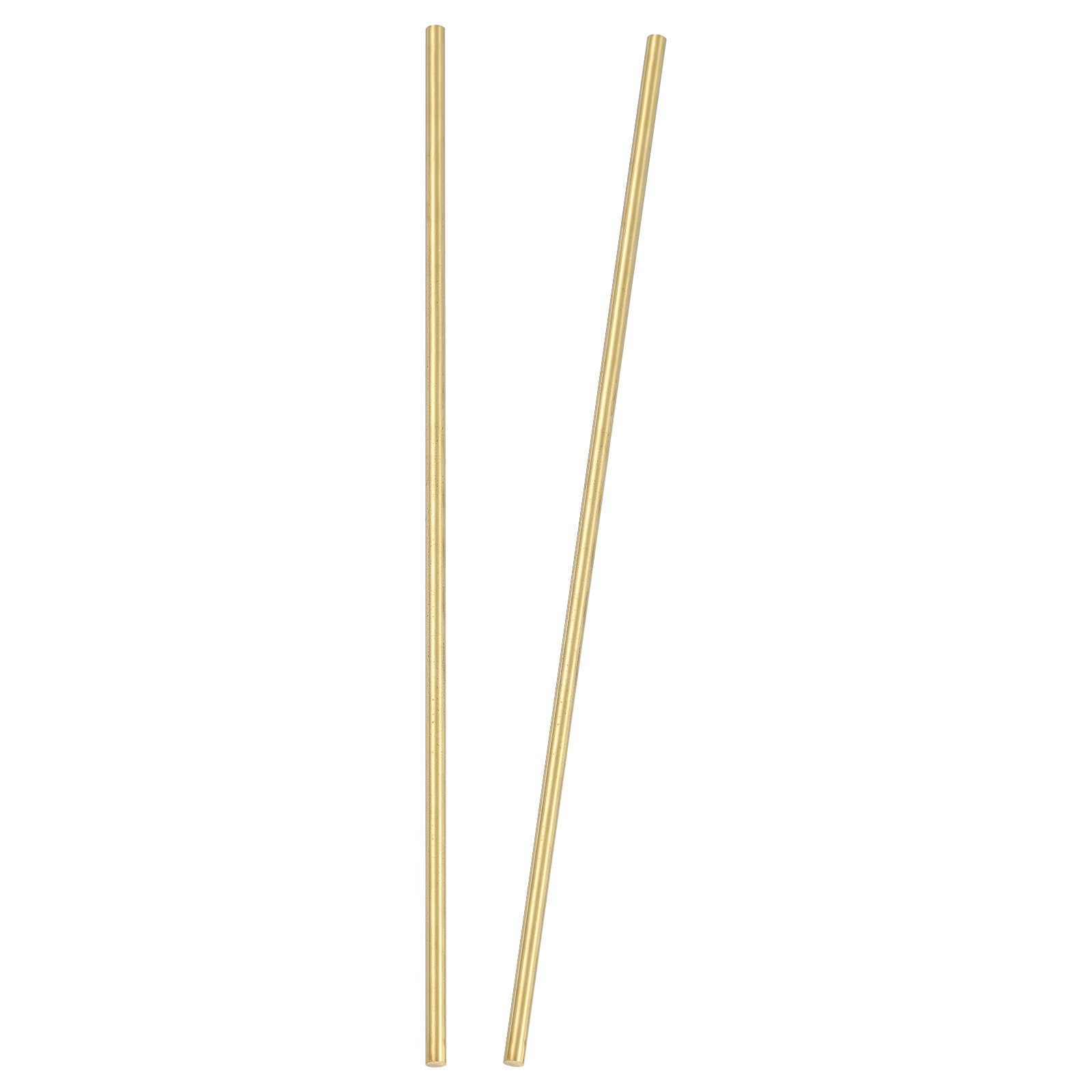 2 Pcs 6mm Dia. 32cm / 12.6 Inch Length Round Brass Rods, Brassy