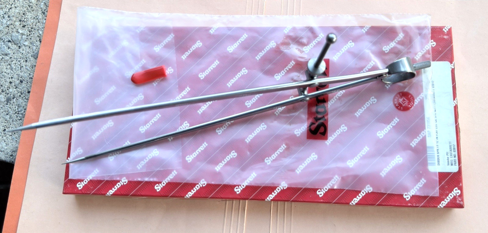 New! STARRETT No. 83B-12 Spring-Type Dividers W/Flat Legs; 12.0” Size & Capacity