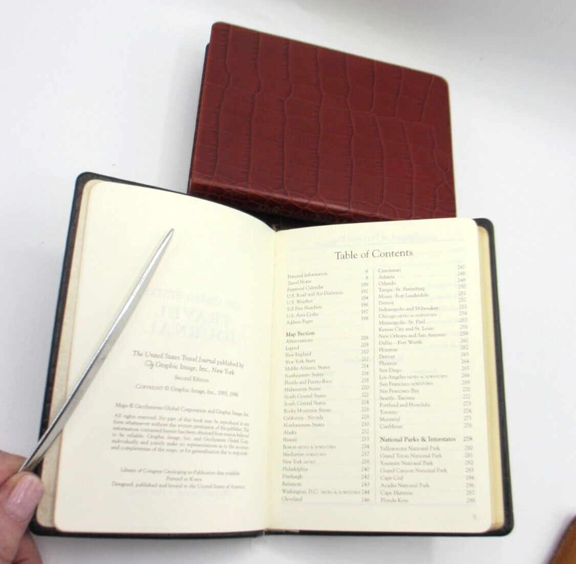 United States Travel Journal 6″ Soft Leather Cover Graphic Image Crocodile BLACK