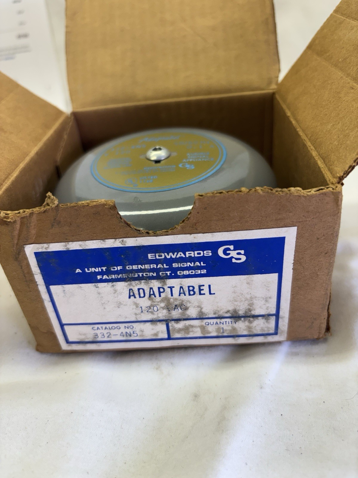 Edwards Signaling 340-4N5 ADAPTABEL Bell 120V 50/60HZ 4″