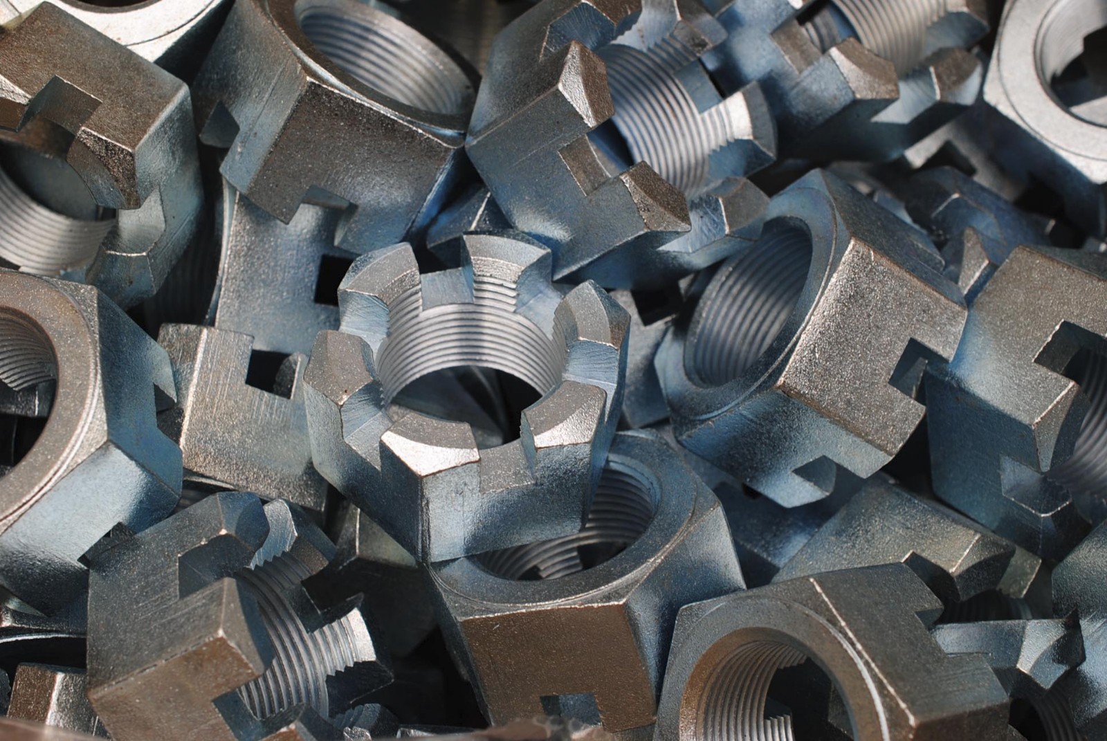 (6) Slotted Hex Castle Nuts 1-1/2-12 Fine Thread Zinc Plated 1-1/2″-12