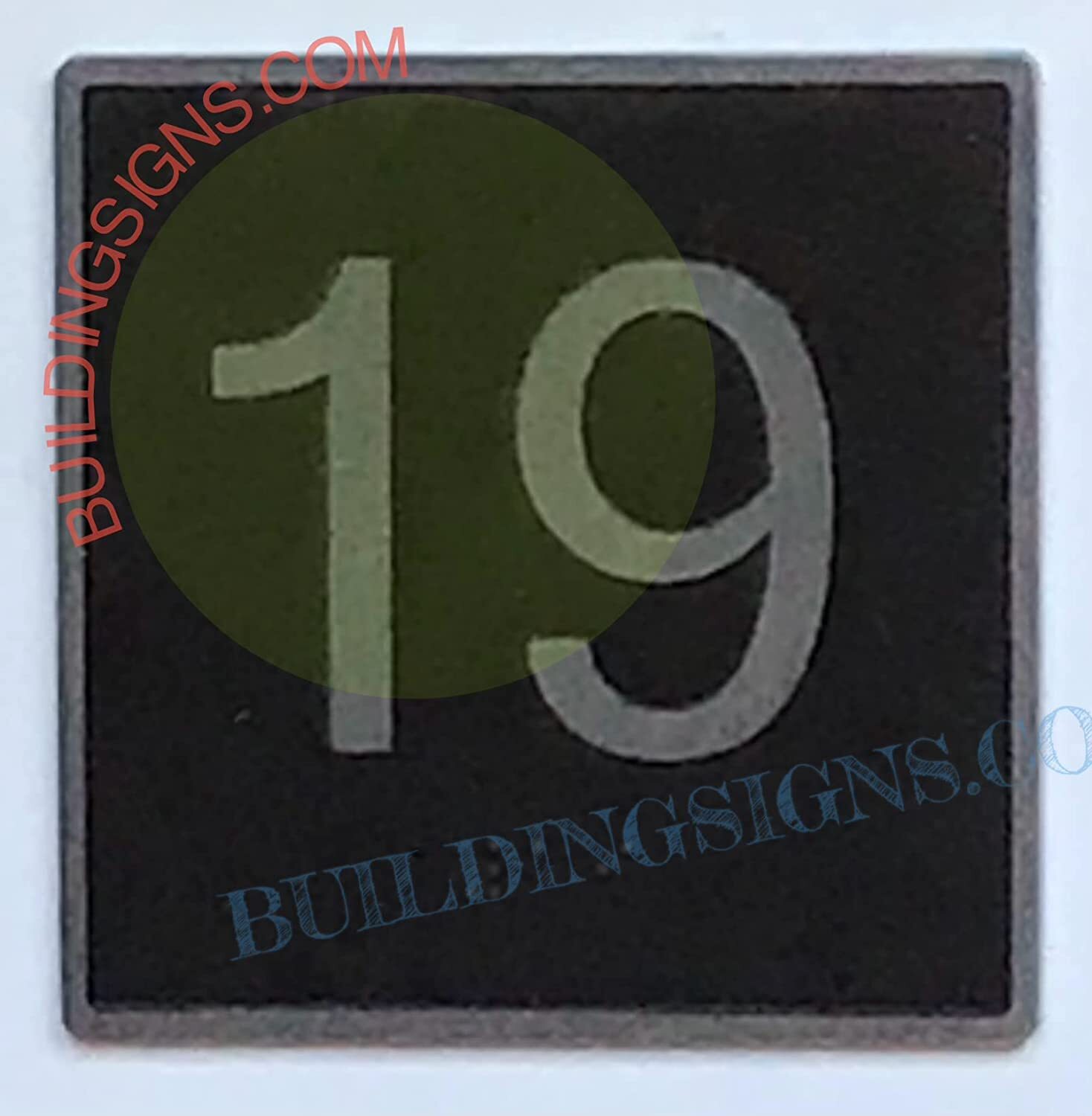ELEVATOR FLOOR NUMBER 19 SIGN- ELEVATOR JAMB PLATE FLOOR 19 SIGN-REF24-1027