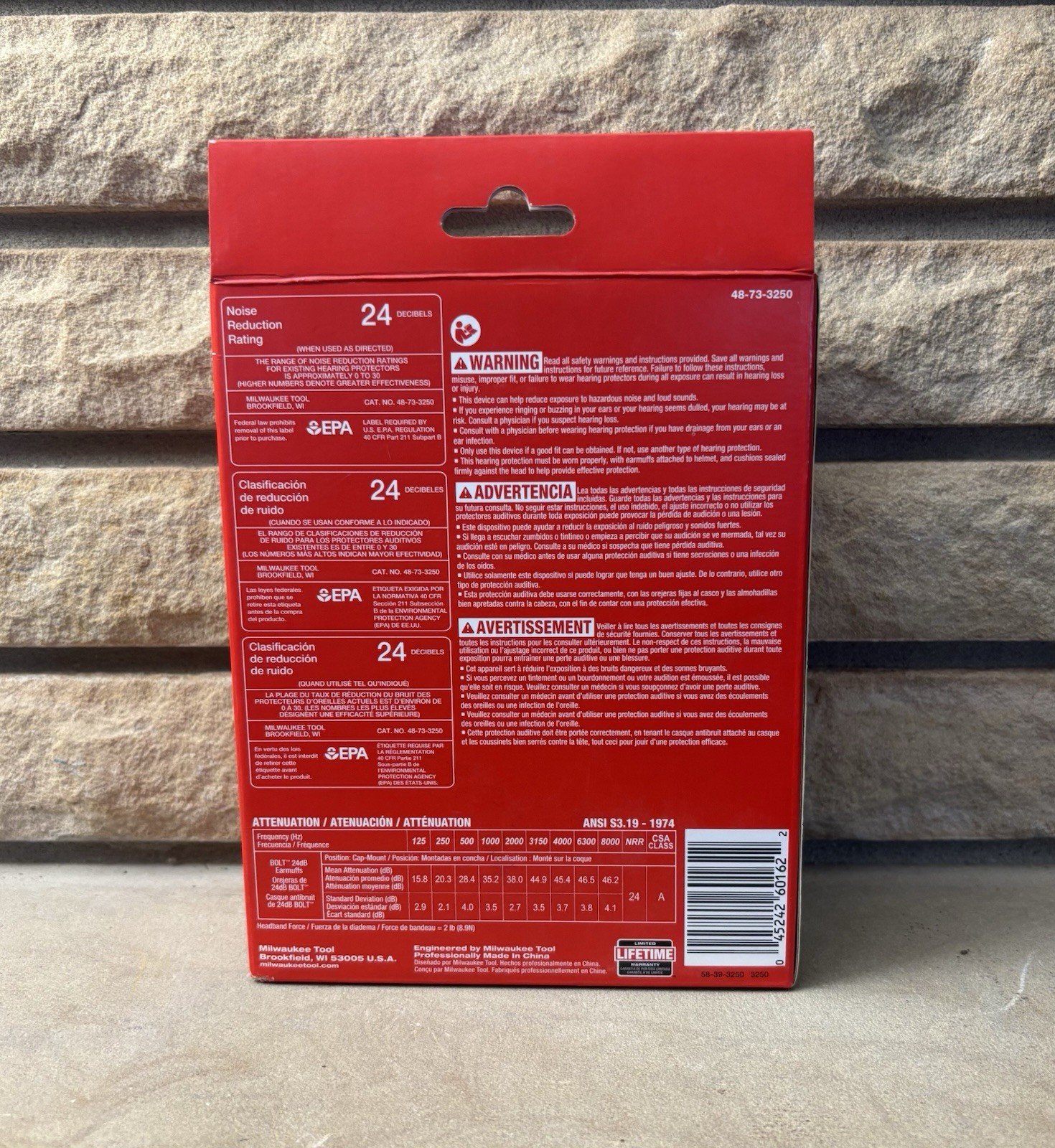 Milwaukee 48-73-3250 BOLT 24dB Earmuffs NRR Hearing Protection Hard Hat New