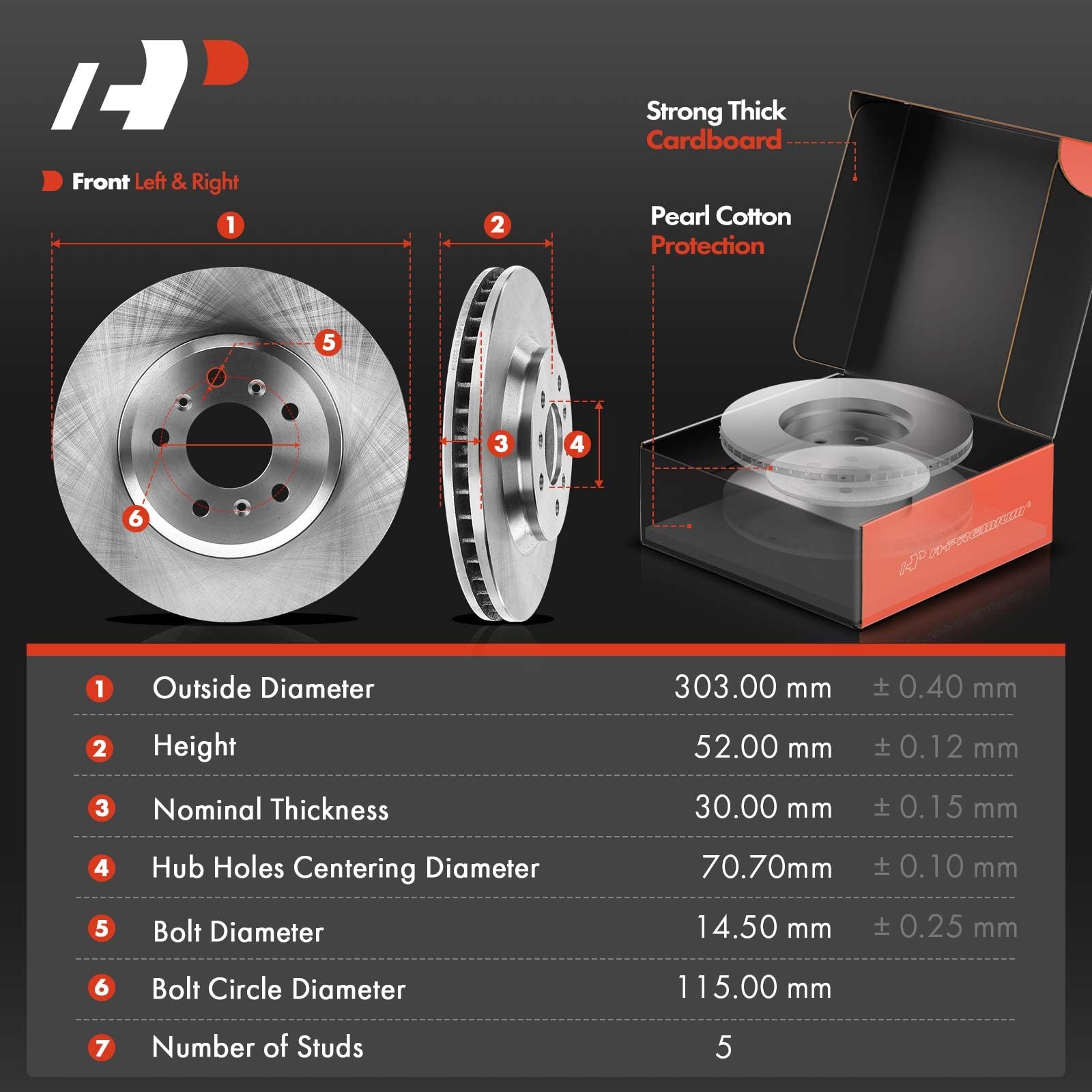Front and Rear Brake Rotors and Ceramic Pads Kit with Calipers