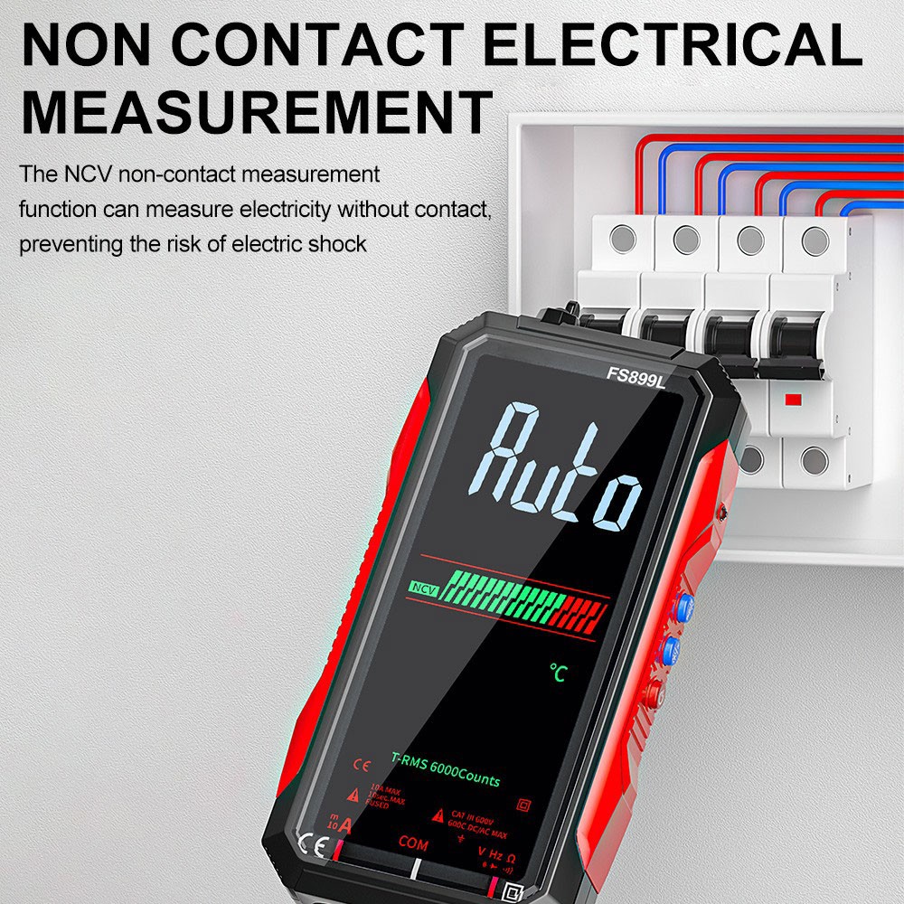 FS899L Smart Digital Multimeter,USB Rechargeable Auto-Ranging Multimeter Tester