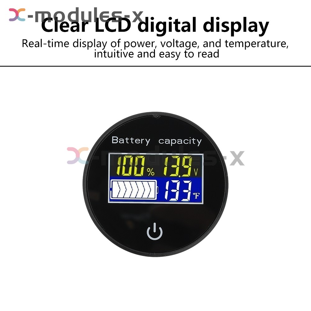 LCD Digital Battery Level Indicator Voltage Power Percentage Temperature Display