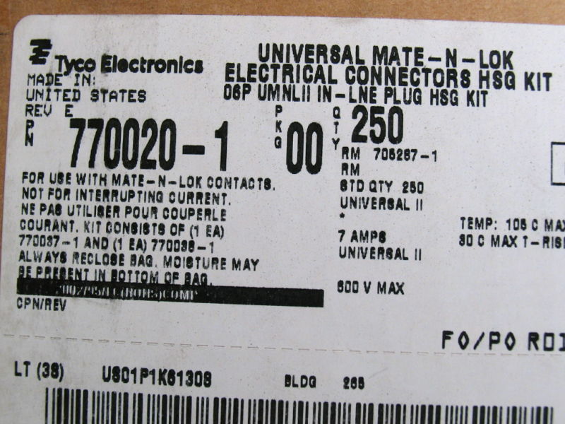 25 sets (50pcs) 6-Pin Connector/Plugs TYCO Mate-N-Lok