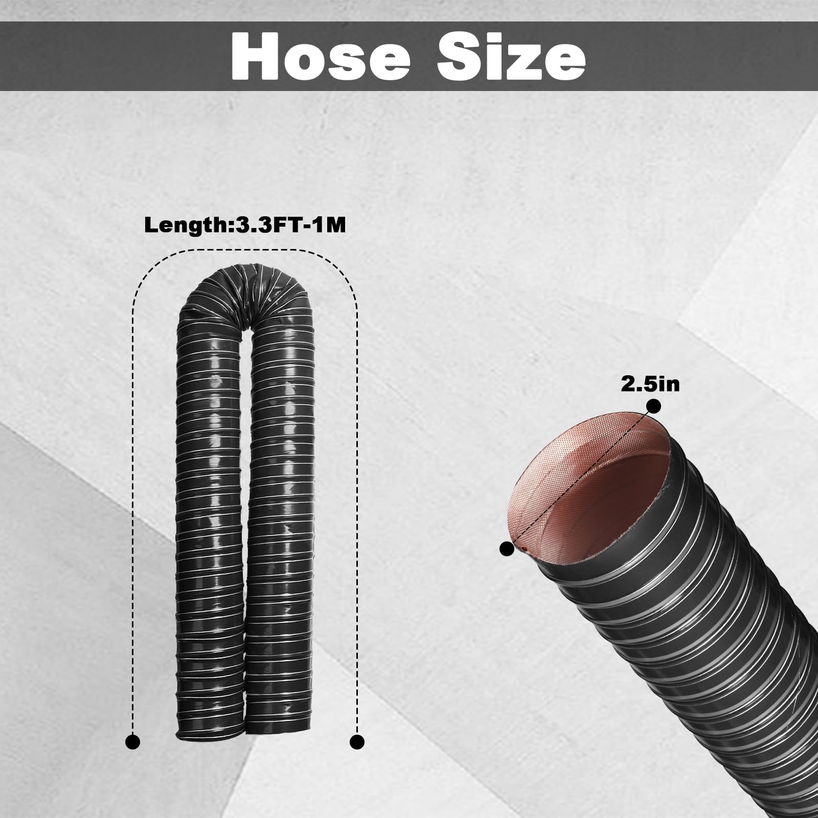 NOWBALL 2.5in Automotive Air Duct Hose, Length 1 Meter-3.3ft, 2.5″ Silicone F…