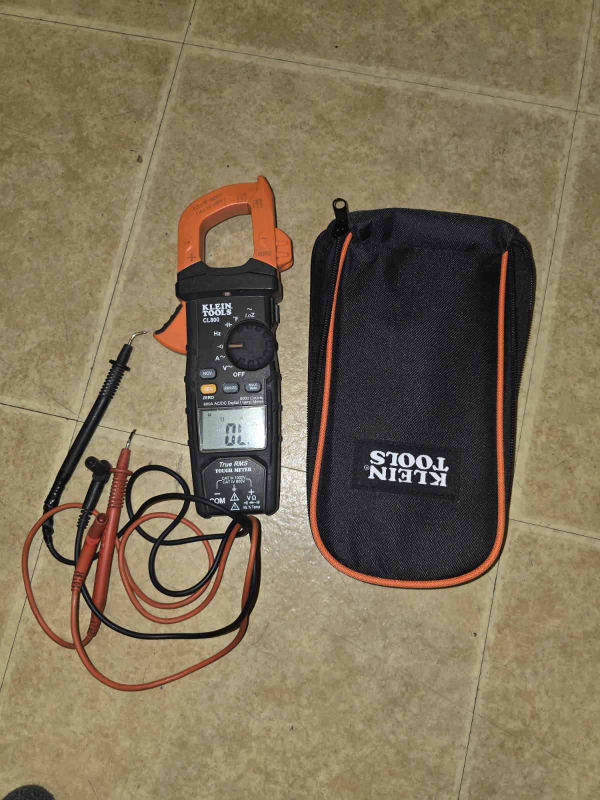 Klein Tools CL800 True RMS NCV Clamp Meter 600A 1000V CAT IV Digital