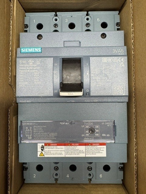 Siemens 3VA5340-6EC31-0AA0 Circuit Breaker 400A 3-Pole 480V NEW OPEN BOX