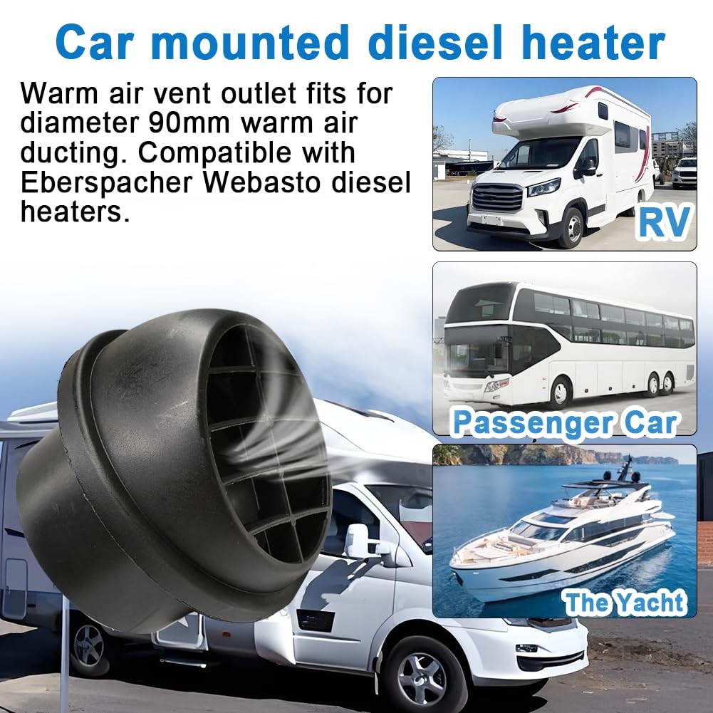 90mm/3.54inch Diesel Engine Parking Heater Duct Vent Outlet,360 Degrees Rotat…