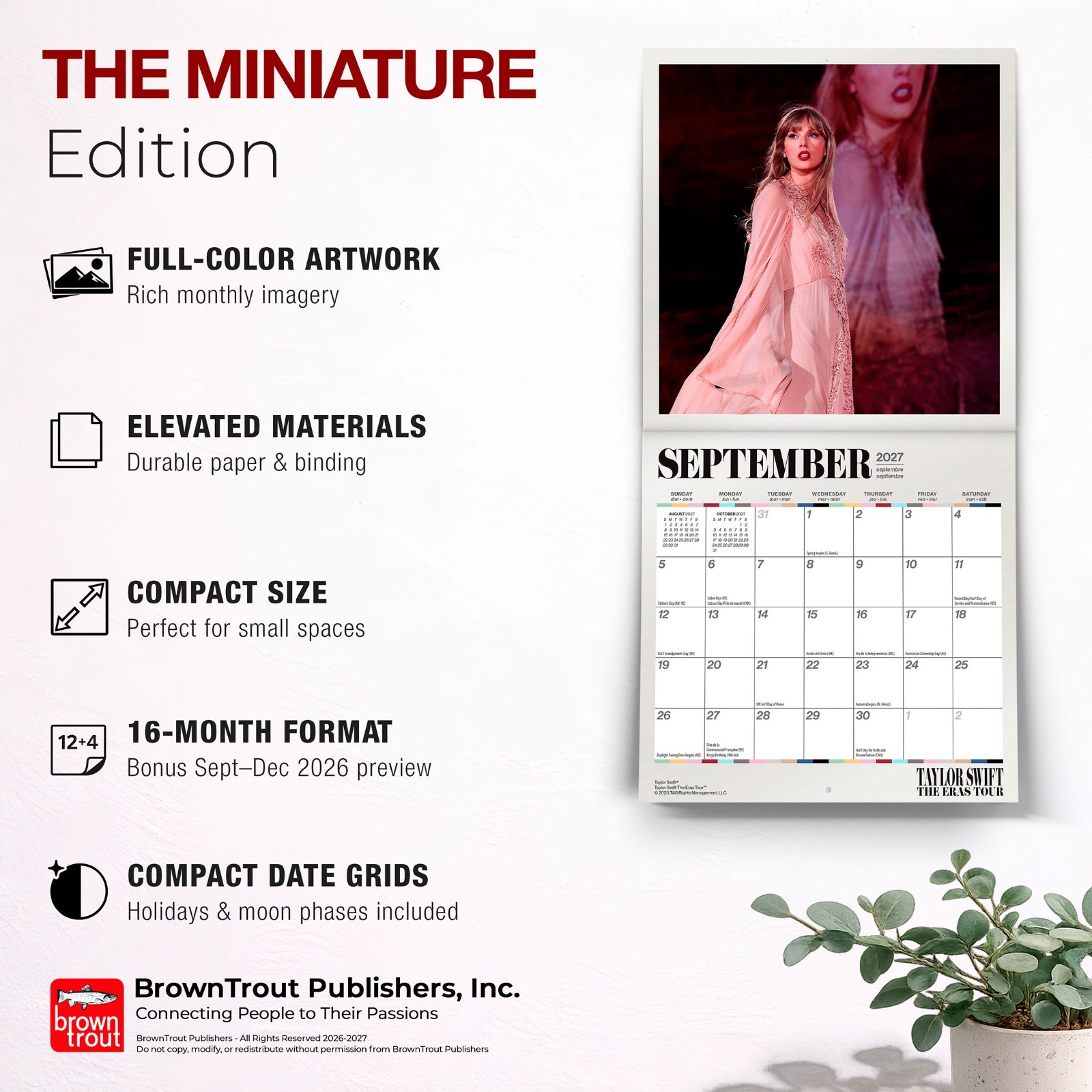 Taylor Swift OFFICIAL | 2027 7×14″ (Hanging) Monthly Mini Wall Calendar